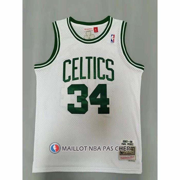 Maillot Boston Celtics Paul Pierce NO 34 Mitchell & Ness 2007-08 Blanc